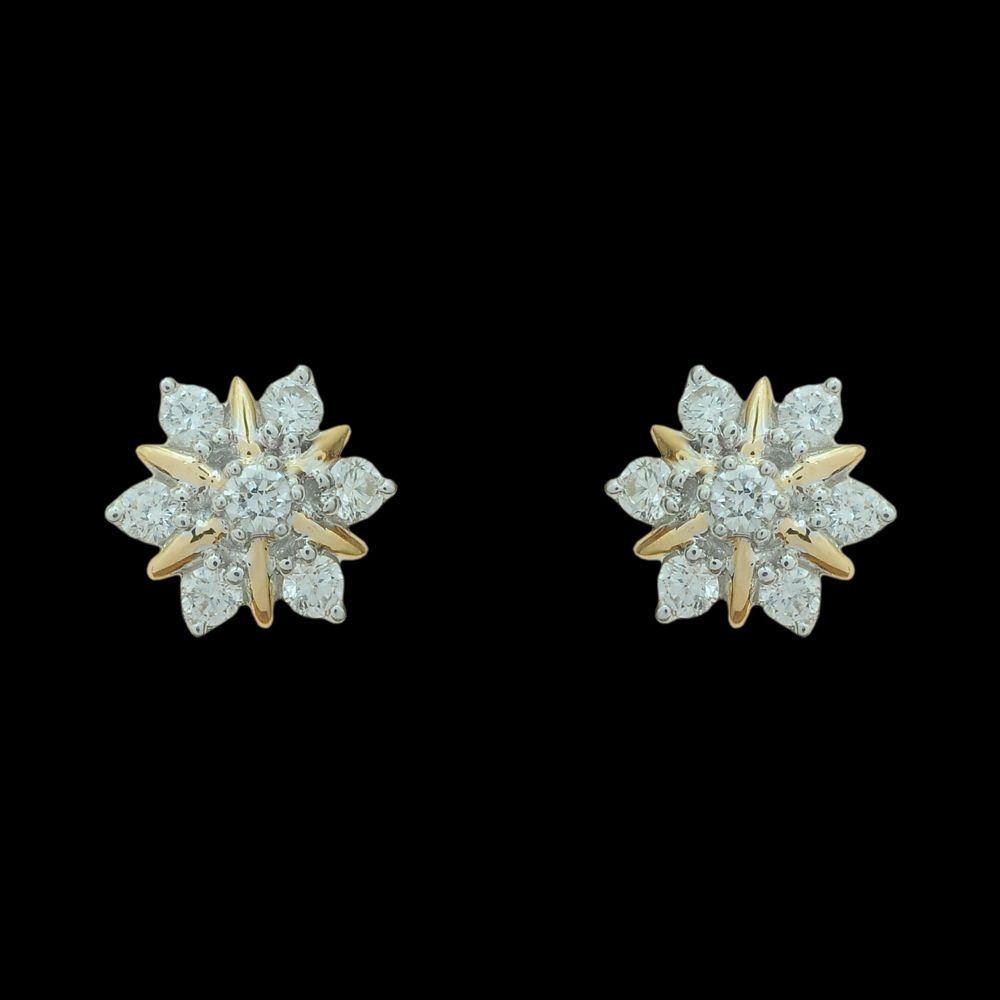 Floral  Diamond Top Earrings