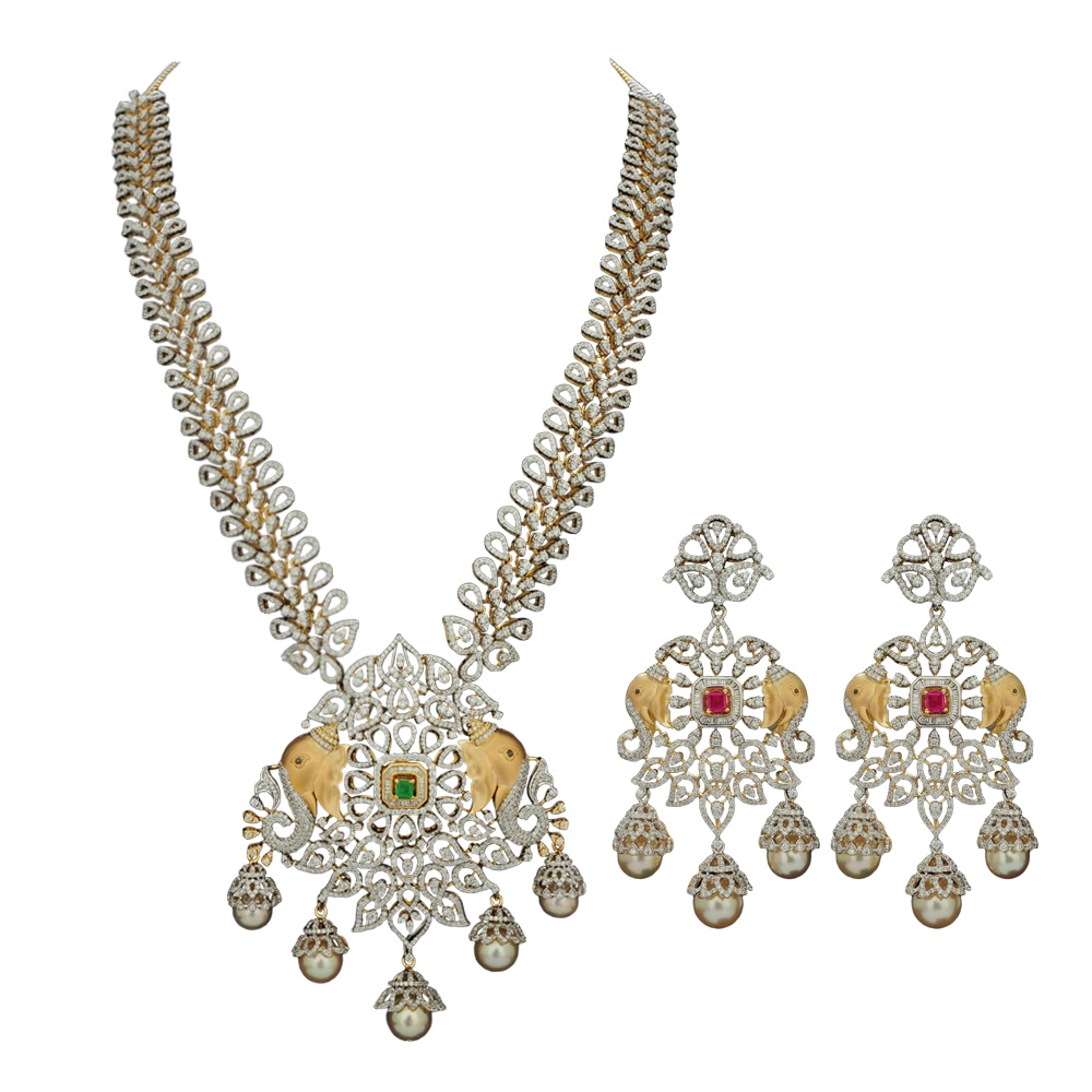 Multiway Diamond Necklace Earrings Set