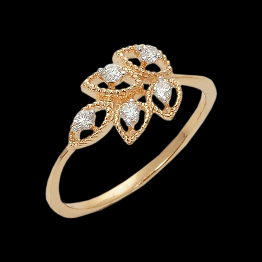 Leaf-Design Diamond Ring