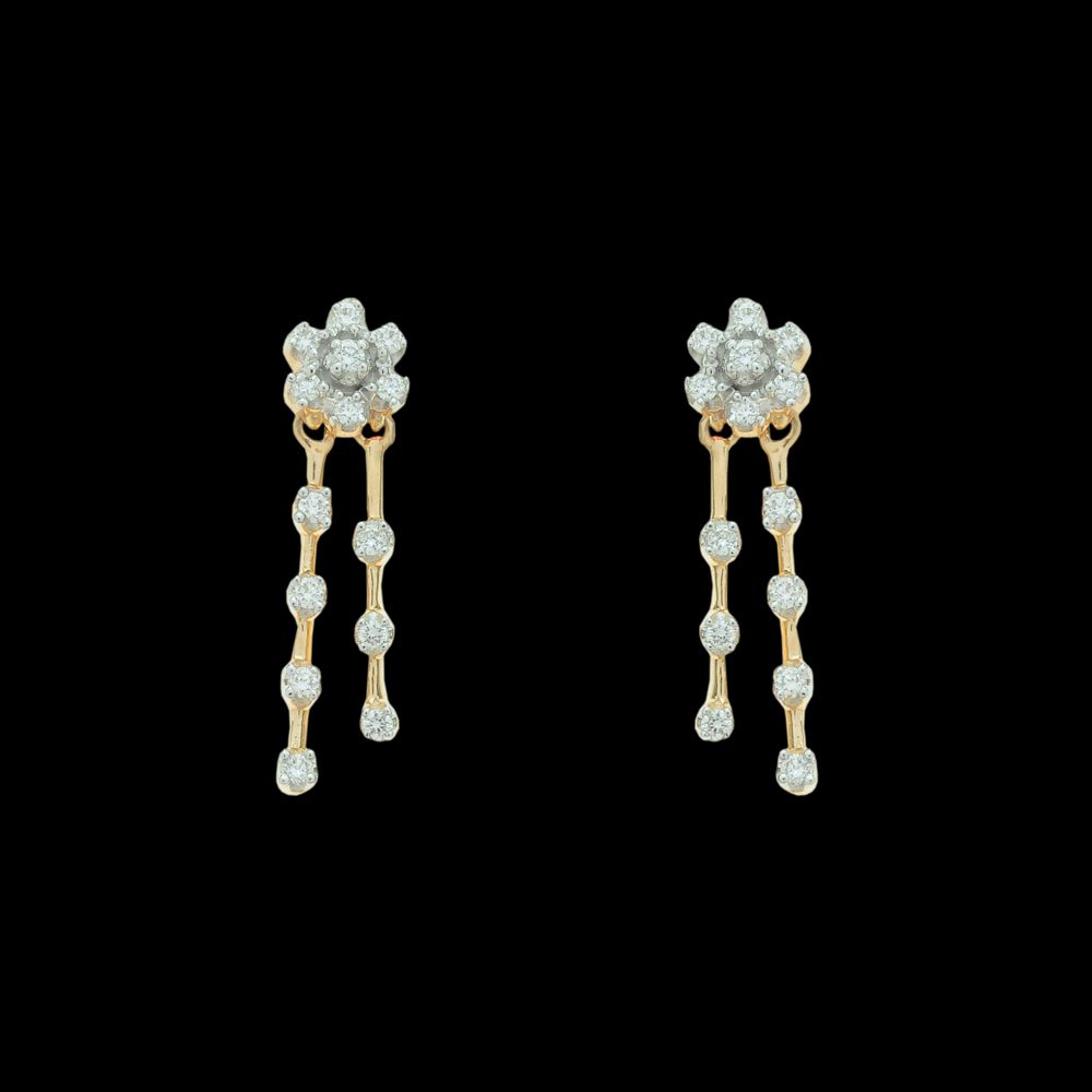 Small Floral Diamond Tops Earrings