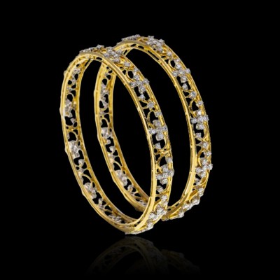 floral design diamond bangle