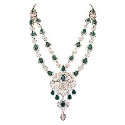 22 in 1 detachable multipurpose emerald diamond necklace